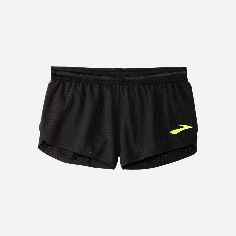 Brooks Elite 2 Split - Pantalones Cortos Mujer - Negras / Verde Amarillo (XKQC-58492)